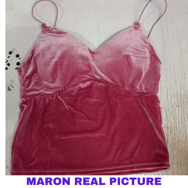 My bra 023 / Michelle Velvet Crop Tank Top Atasan Murah Wanita