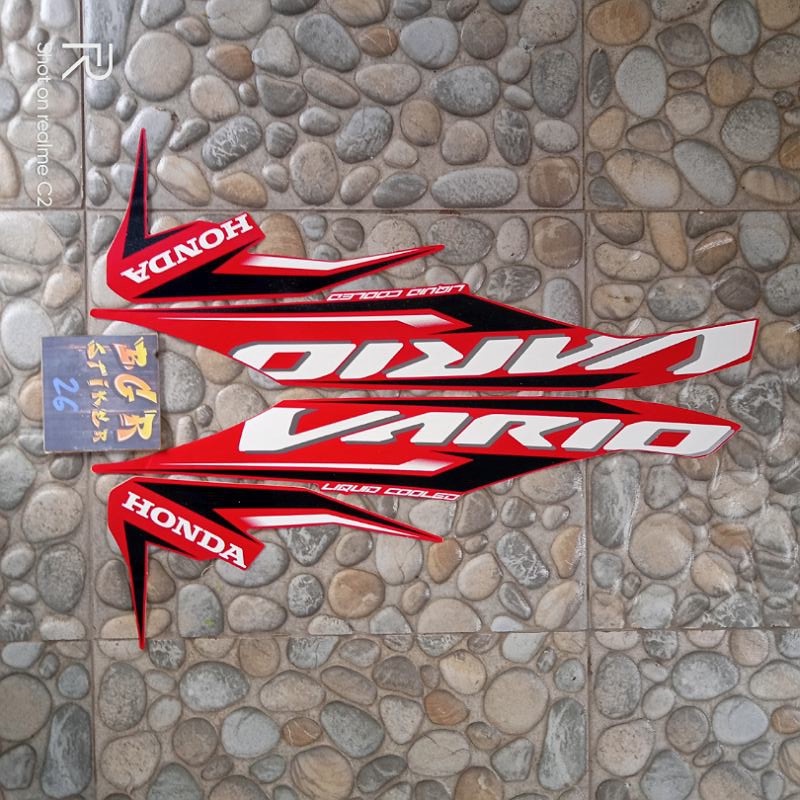 stiker/sticker striping motor Honda vario 125 all new 2020 merah