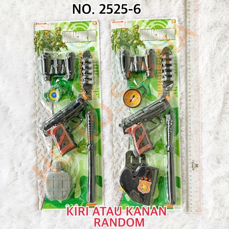 MAINAN NO. 2525-6 SUBMACHINE GUN ALAT PERANG PERANGAN TEMBAK TEMBAKAN PISAU SENJATA TEROPONG KEKER M