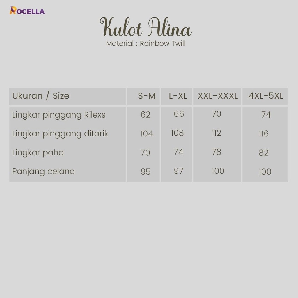 CELANA PANJANG WANITA POLOS MODEL KULOT CELANA KULOT POLOS - Rocella Kulot Alina-1