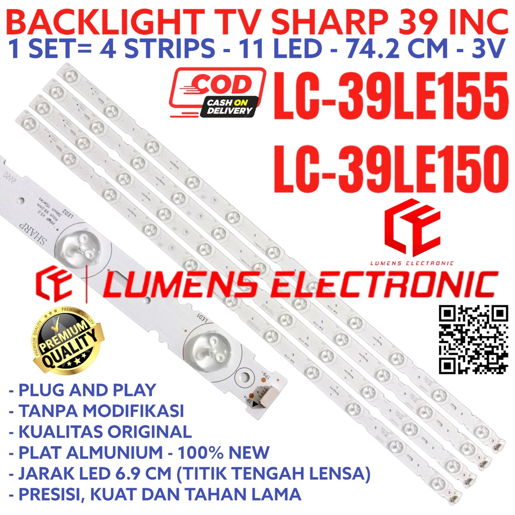 BACKLIGHT TV LED SHARP 39 INC LC 39LE155 39LE150 39LE155M 39LE150M LC39LE155M LC39LE150M LC39LE155 L