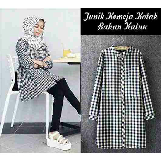 (COD) Junik Kotak Varian Warna / Pakaian Wanita / Fashion Muslim / Atasan / Tunik