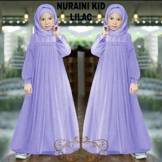 Gamis Anak Moscrepe Remaja ABG Terbaru 2021 Syari  Nuraini Kid No Jilbab Cantik Usia 4 5 6 7 TAHUN