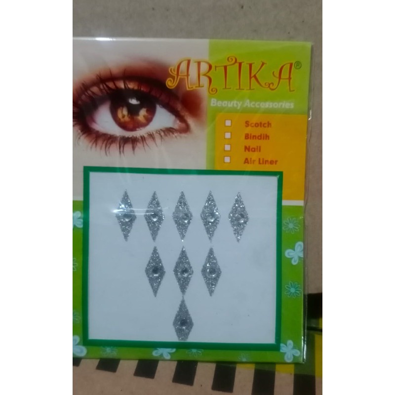 sticker Bindi ketupat pengantin siger sunda berbagai varian ketupat, mata, dan centung-Silver Mata