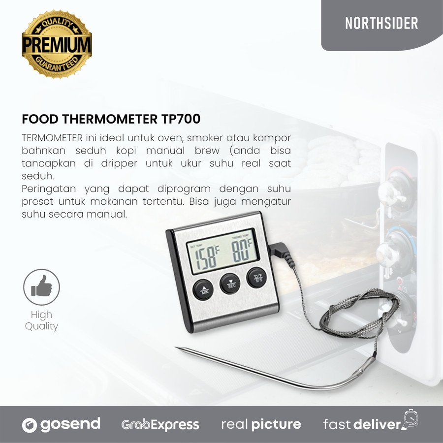 TERMOMETER KOPI - MASAK - MINYAK KABEL ALARM | FOOD THERMOMETER TP700