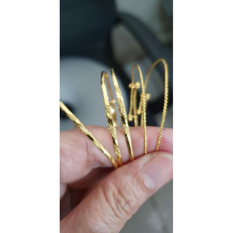 Gelang bulat bangle bayi newborn baby anak 99% 99 24k 24 karat emas asli mas 3 gram