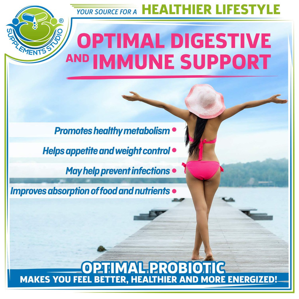 Probiotic /  Probiotik Optimal 10 strain 50 billion + Prebiotic + Enzim Supplement Studio ORI USA