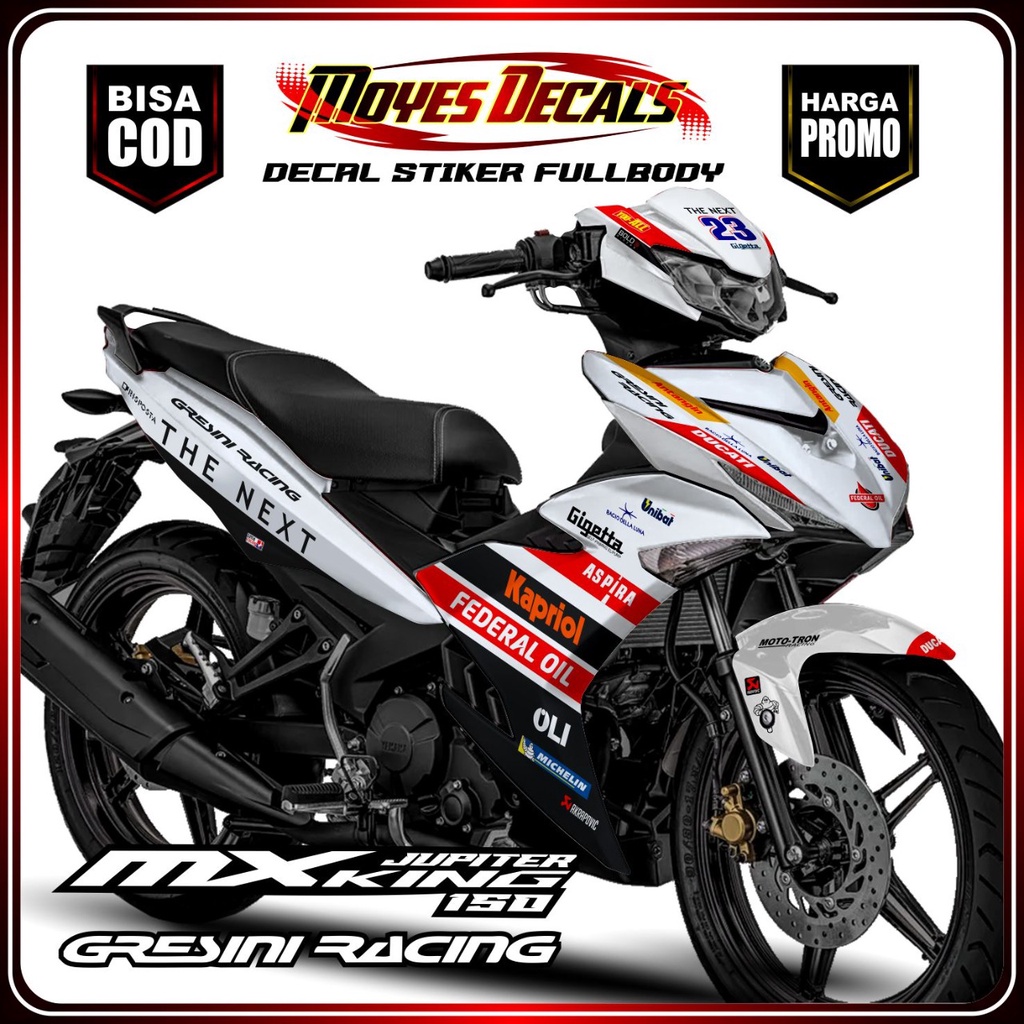 Decal Sticker New MX KING 150 - Motif Series The Next Putih