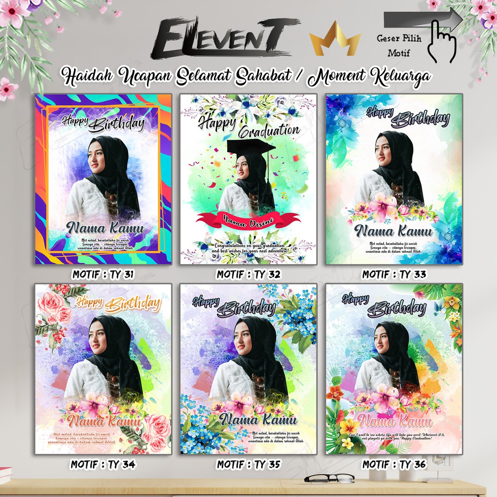 Miliki Softfile Desain / Setting Foto Wisuda Edit Foto l Hadiah Kado Wedding Wisuda anniversary ulang tahun Unik Ultah  Pernikahan Ulang Tahun Murah tasyakuran aqiqah Graduation Panjangan Dinding walldecor rumah menarik Unik Tanpa Bingkai dan Cetak Murah