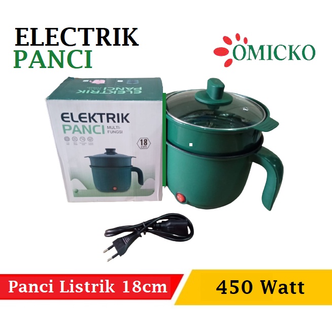 Panci Listrik Omicko 18cm Electrik Panci Multifungsi Anti Lengket Low Watt