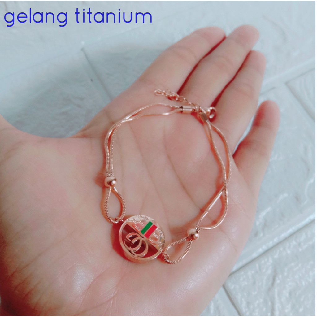 GELANG TITANIUM GELANG TANGAN GELANG WANITA anti karat titanium asli