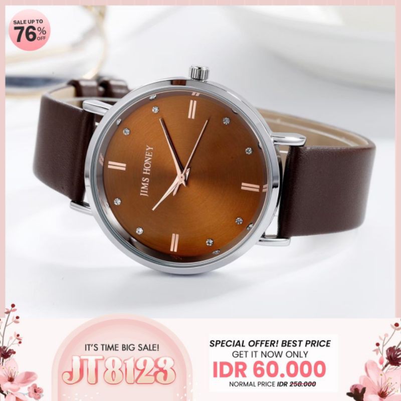 KODE 8123 dan 8125 PROMO JAM TANGAN JIMSHONEY BIG SALE SUPER MURAH !!!!-8123 L02(brown)