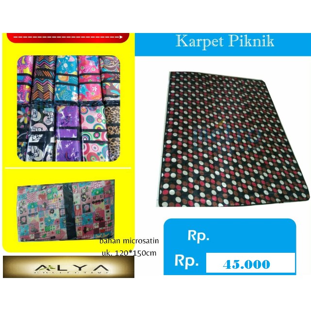 Tikar Lipat/Tikar Piknik Motif Bahan Microsatin