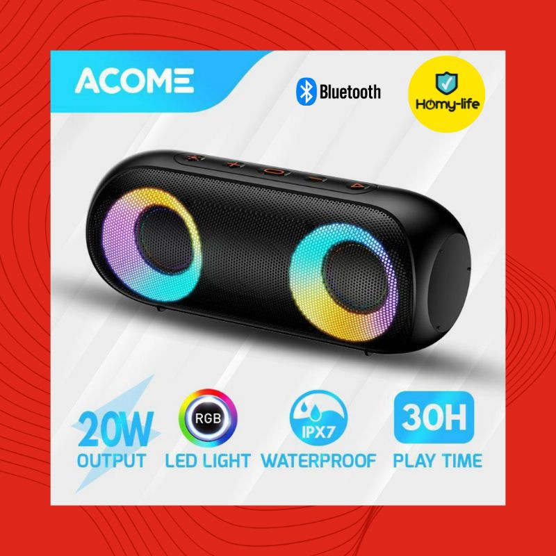 ACOME A20 WATERPROOF BLUETOOTH SPEAKER SUPER BASS RGB