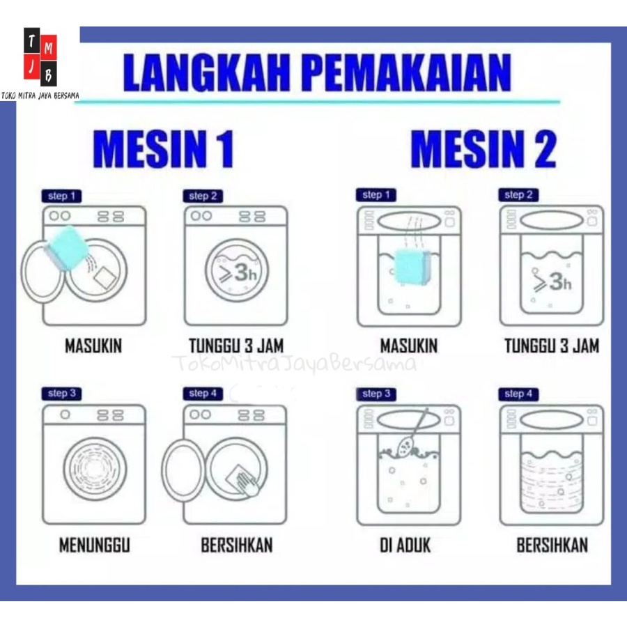 TABLET PEMBERSIH MESIN CUCI WASHER DEEP CLEANING WACHING MACHINE PENGHILANG BAU 1 PCS