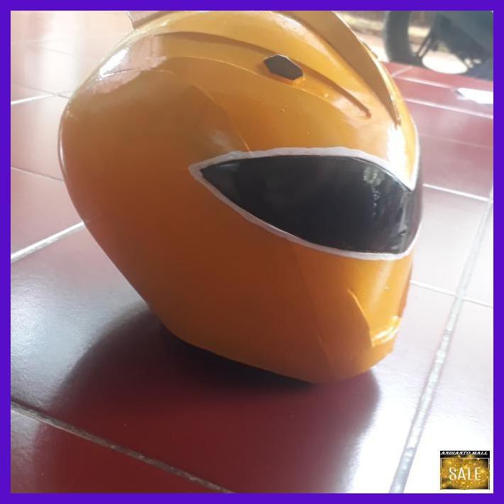 KOSTUMBIHO- HELM COSPLAY POWER RANGER DINO THUNDER KUNING -ASLIII.