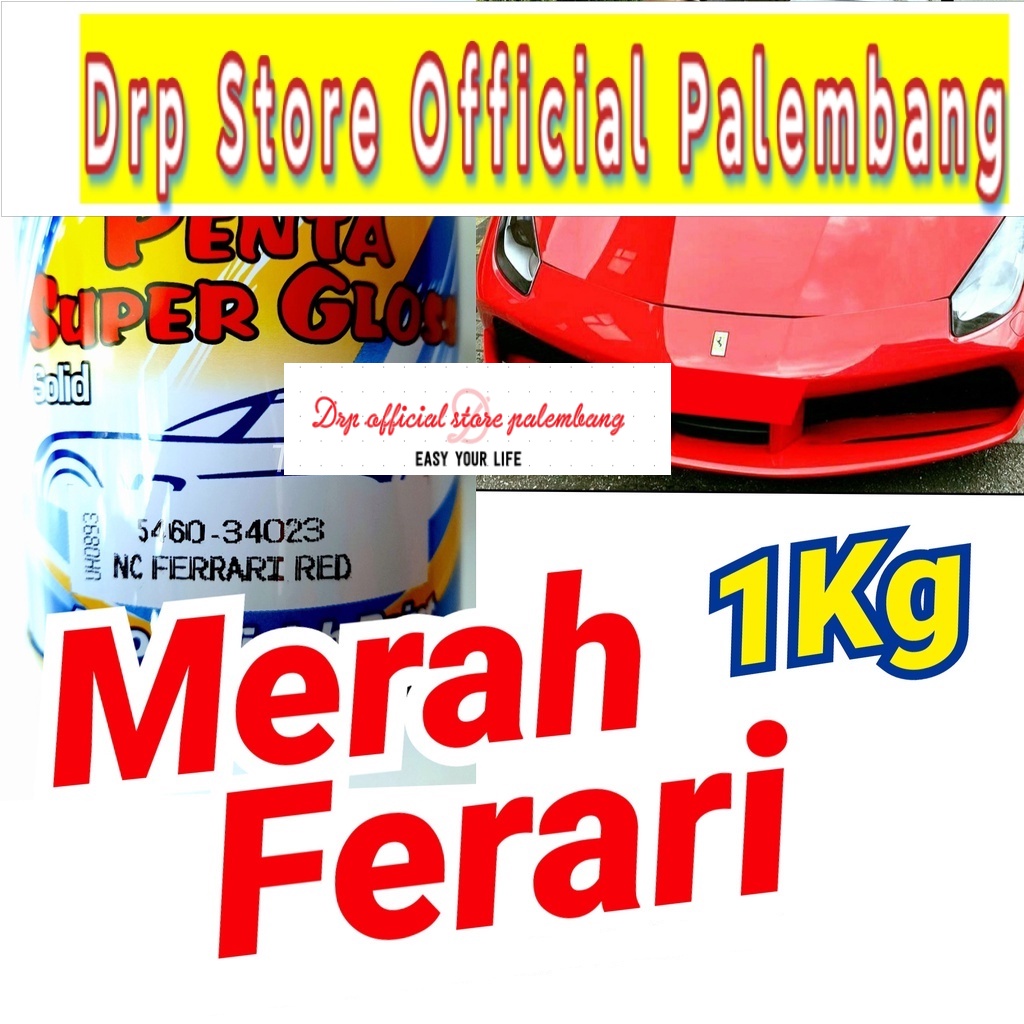 Cat Merah Ferari 1Kg Penta Super Gloss Ferarri Red Solid 1 Kg 1Kilo Kilo 1Liter Liter SUMATERA/JAWA ONLY