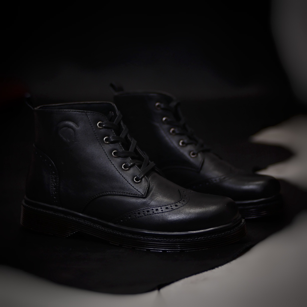 Pellife Black (Kulit Asli) - Boots Pria Kulit Asli Kasual Original - Boot Kulit Sapi Asli