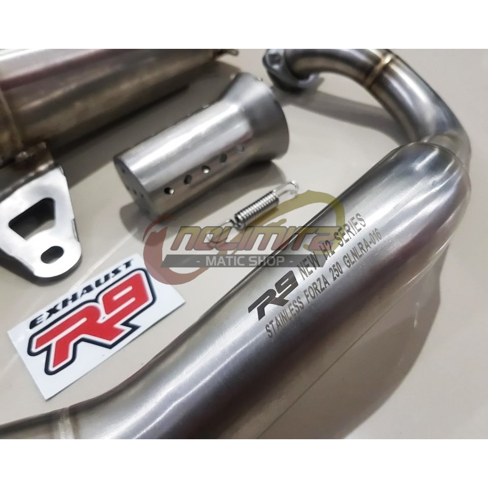 Knalpot Racing R9 H2 SS ORI Full System Free DB Killer Honda Forza