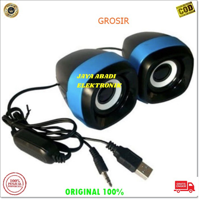 J329 SPEAKER KOMPUTER MINI USB ADVANCE SPK PC PORTABLE SUPER POWER MUSIK MUSIC AUDIO PENGERAS SUARA SOUND SISTEM HIFI CHANNEL MULTIMEDIA 3D SOUND 3.5MM STEREO JACK SEPASANG LANGSUNG COLOK PAKAI USB HEMAT LISTRIK BISA PAKE POWERBANK