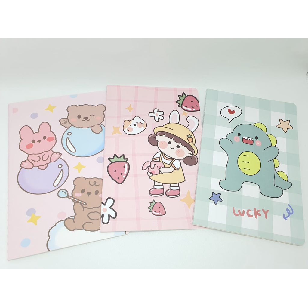 Buku Notes Cute Cartoon Character Notebook Lucu Import A5
