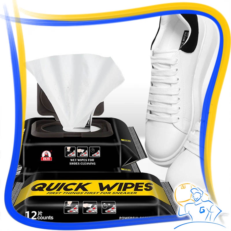 Pembersih Sepatu Sneakers Putih Sepatu Kulit Tanpa Air Tisu Basah Pembersih Tas Kulit Serbaguna Penghilang Noda Perawatan Sepatu Tissue Shoe Wet Quick Wipes Shoes Cleaner Kit