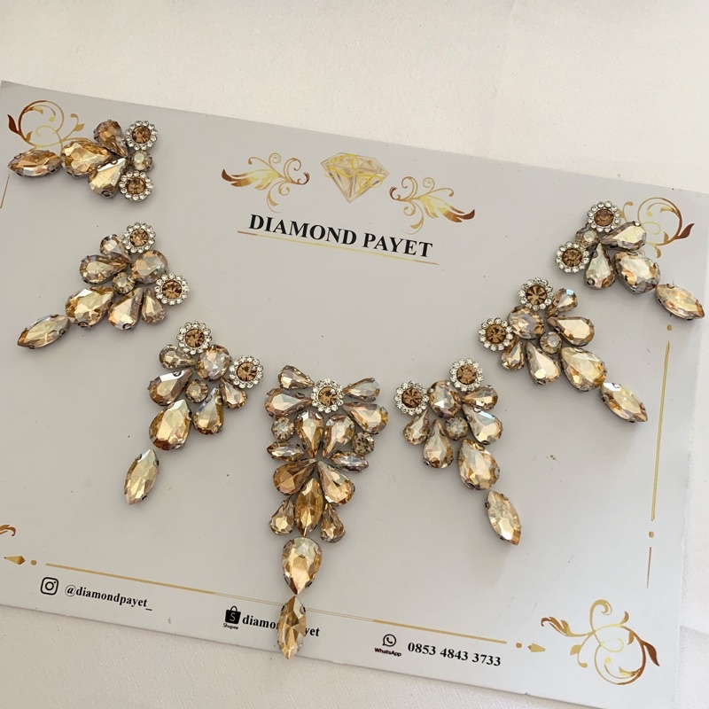 Diamond payet rangkai full gold untuk leher