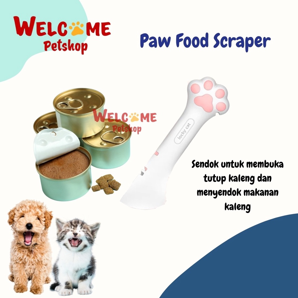 Paw Food Scraper / Sendok Makanan Kucing Anjing / Pembuka Kaleng