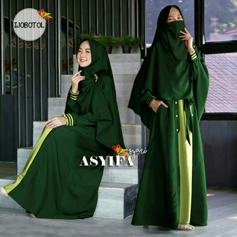 (BLZ) Set Gamis Asyifa syari + khimarsyari + cadar
