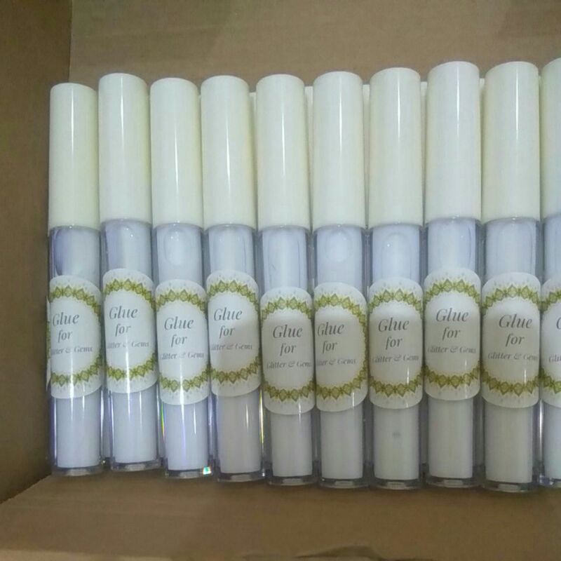 Lem Gems/Lem Glitter/Lem Henna Instant dengan kuas Lip Gloss