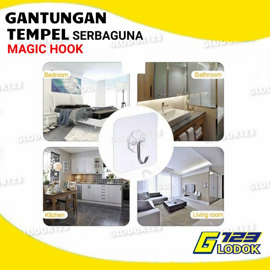 Gantungan Hook Hanger Kait Tempel Dinding Dapur Kamar Mandi Baju