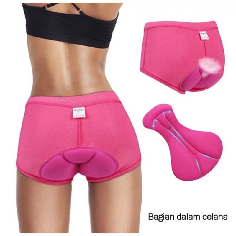 Celana Dalam Sepeda Padding Silicone Wanita