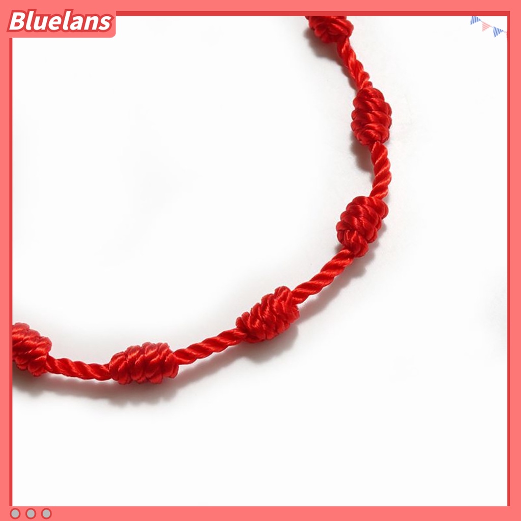 2 Pcs Gelang Tali Jimat Pelindung 7 Simpul Warna Merah Untuk Hadiah Tahun Baru