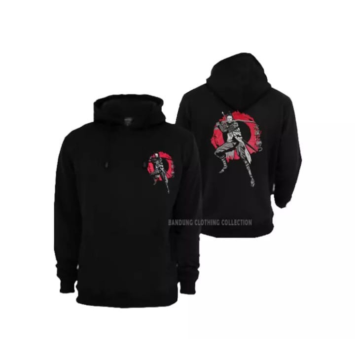 SASUKE.id - Hoodie Japan Samurai Hitam motif jepang / Jaket Sweater Distro Casual / Sweater Pria Samurai Motif jepanese