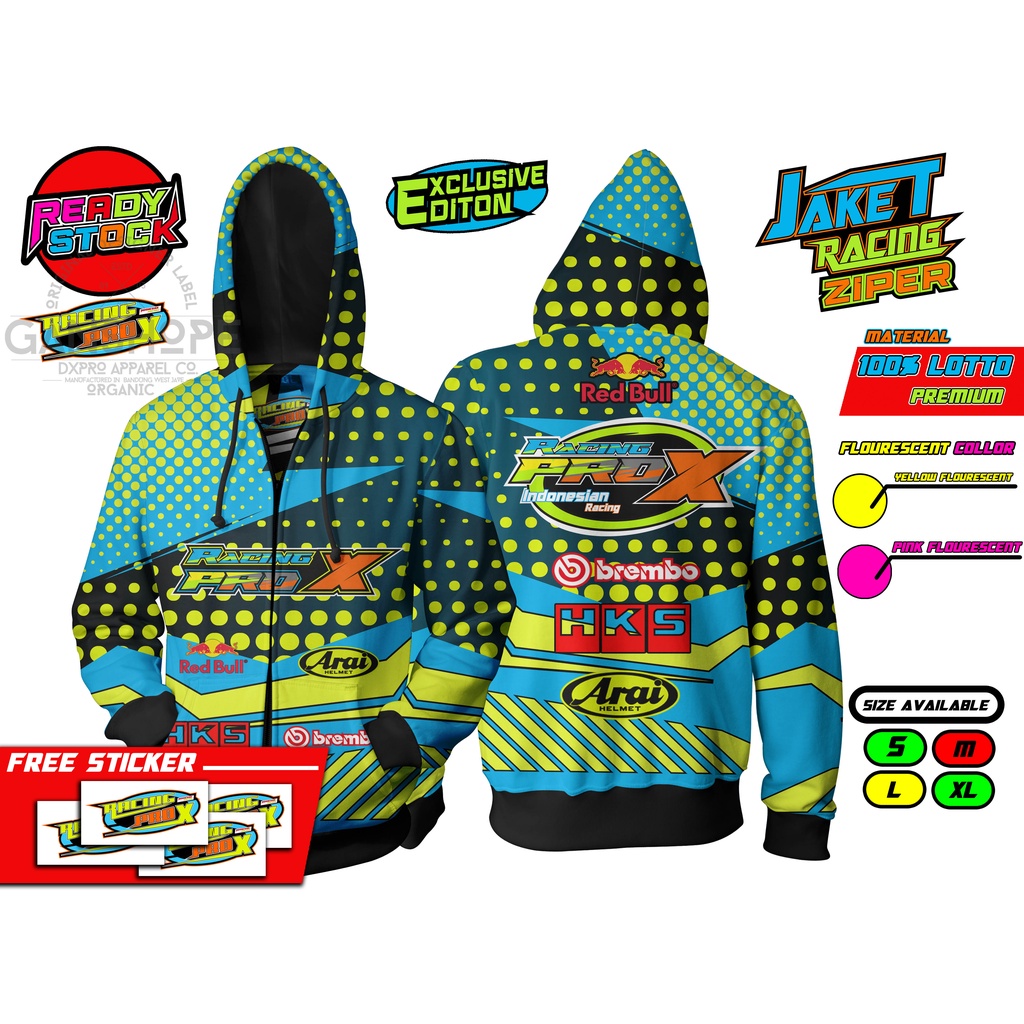 JAKET ZIPPER RACING PRO X LIMITED EDITION EXCLUSIVE LIGHT BLUE