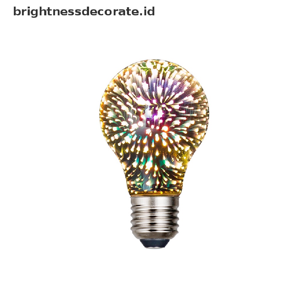 E27 6w 85-265v Lampu Bohlam 3d Filamen Kembang Api Gaya Vintage