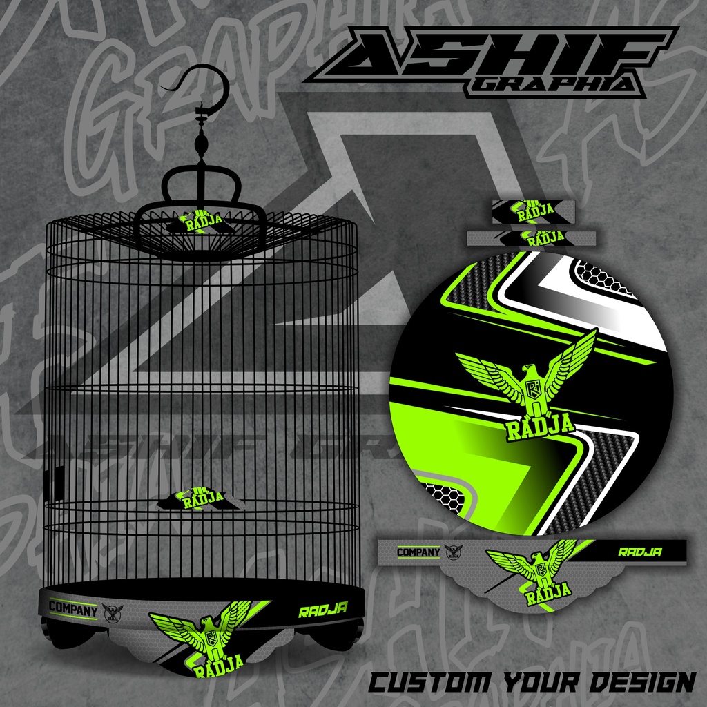 STIKER DECAL SANGKAR MURAI RADJA HIJAU STABILO