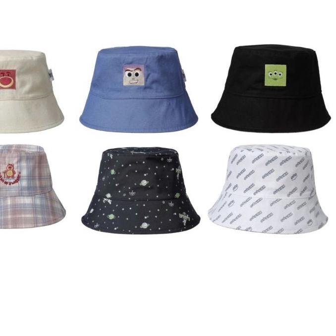 Miniso x Toy Story COLLECTION CONVERTIBLE DOUBLE SIDE BUCKET HAT BASEBALL CAP TOPI LOTSO ALIEN BUZZ 