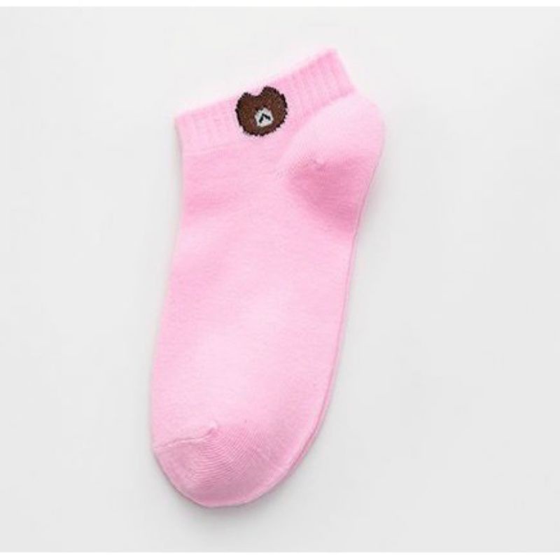 KAOS KAKI PENDEK BROWN CEWEK / KAOS KAKI SEMATA KAKI ANKLE WANITA-PINK
