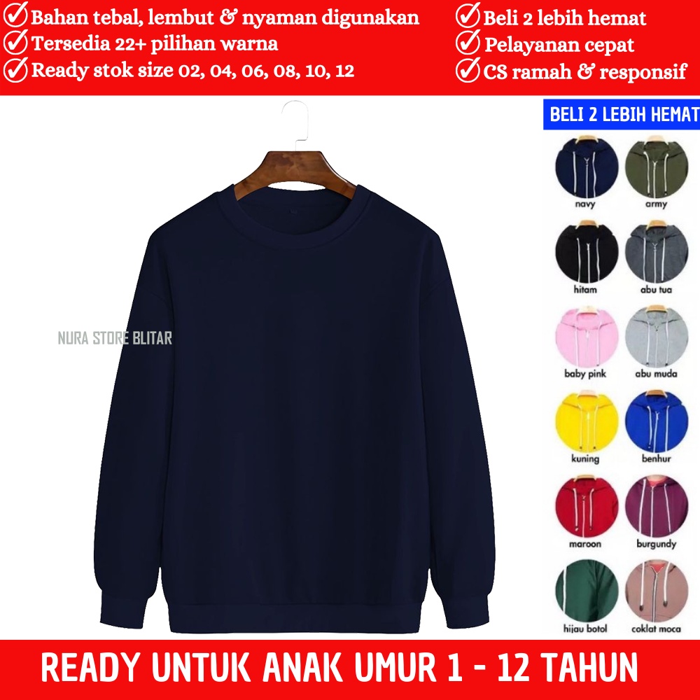 Switer Sweter Jacket Hudie Baju Fashion Anak Cewek Cowok Polos Laki Laki Perempuan Couple Kembar Imp