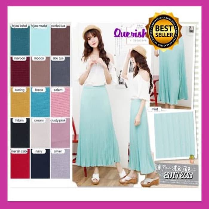 ROK PLISKET PANJANG WANITA MODEL TERBARU
