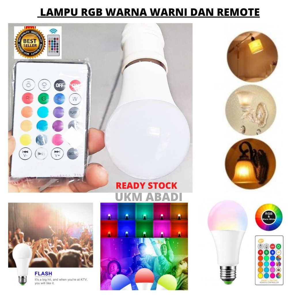 Smart Magic Lampu Bohlam RGB Warna Warni Remote Unik Ajaib 111152