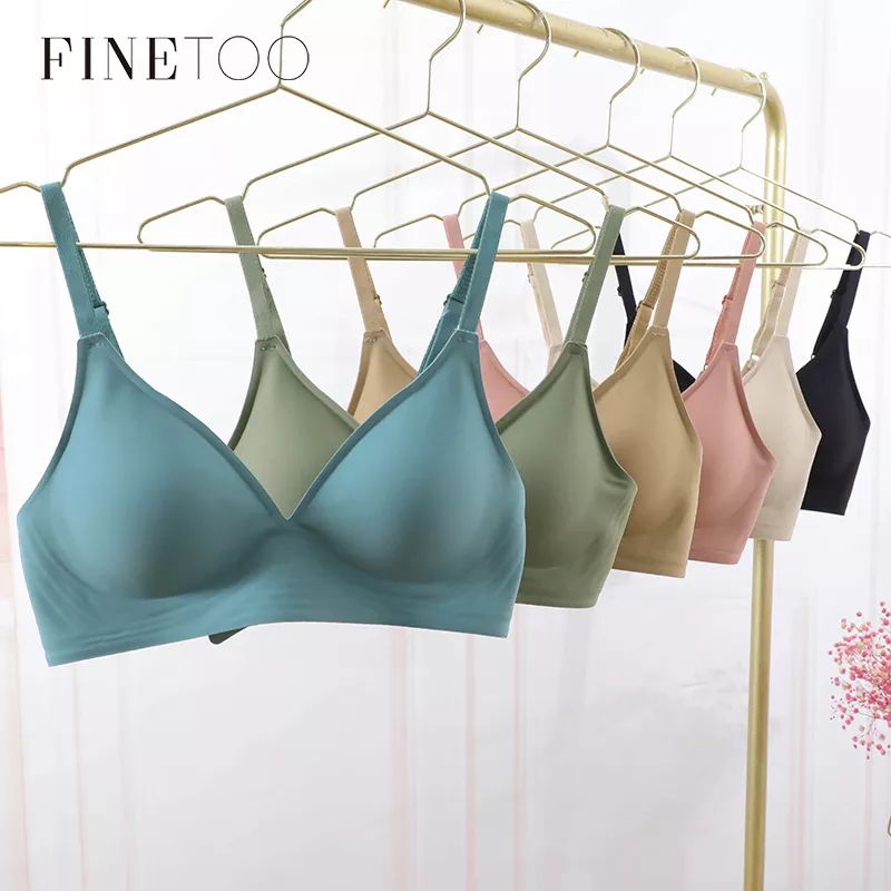 Finetoo Bra Nirkabel Bralette Bh Berbantalan V Seamless Bra Push Up Tanpa Kawat