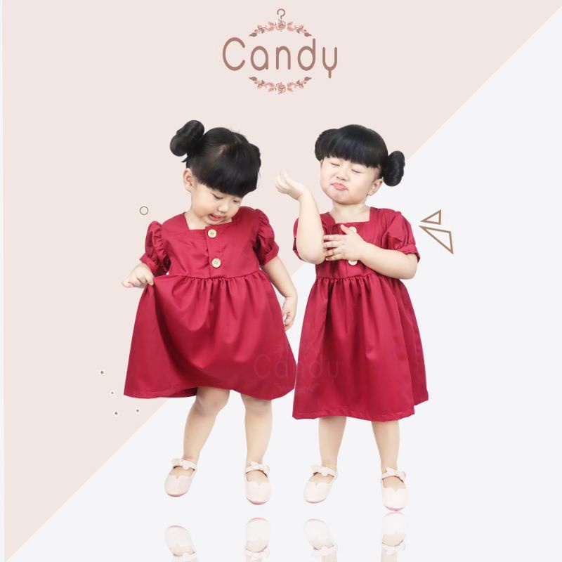 Dress anak perempuan sally candy 1-4tahun