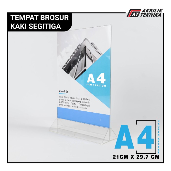 

CODE731 TEMPAT BROSUR / TENT HOLDER / TENT CARD AKRILIK SEGITIGA A4