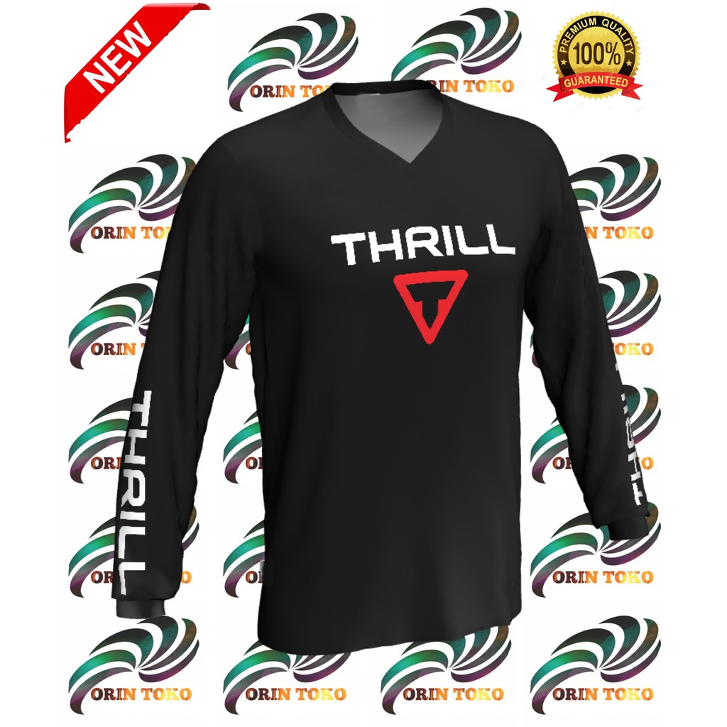 Download Jersey Sepeda dan Trail Thrill Hitam List Putih | Shopee ...