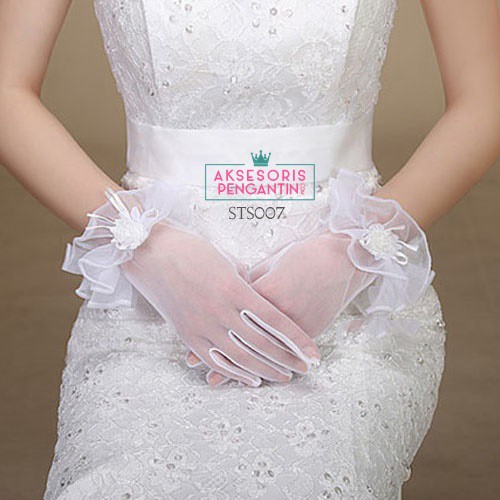 [STOCK TERBATAS] SARUNG TANGAN PENGANTIN TRANSPARANT WEDDING GLOVES LACE STS007