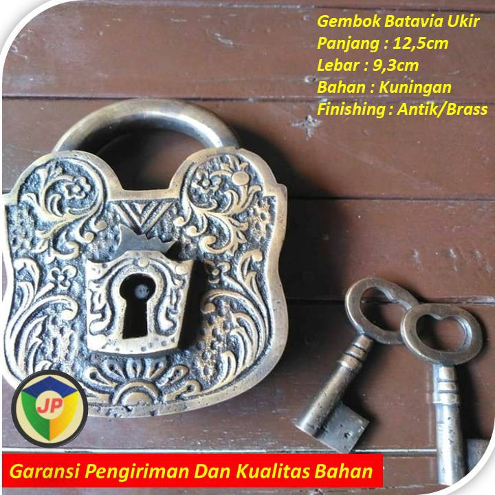 Gembok Kunci Pintu Rumah Kuningan Antik Unik Motif Ukir Lawasan Kuno Harga Murah Terbaik Batavia