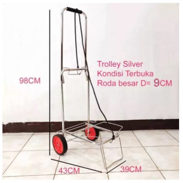 TROLI LIPAT BARANG / DORONGAN BARANG / TROLI PASAR 85CM