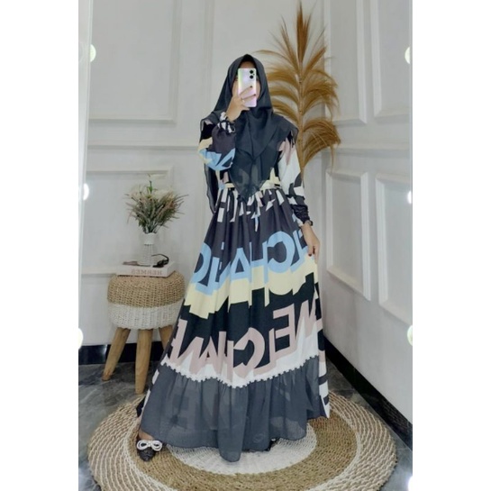 Gamis shakila set hijab ceruty